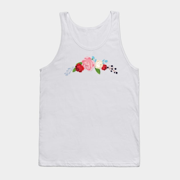 Flower , Colorful Flowers Design , beautiful flower , Floral Pattern Tank Top by Utopia Shop